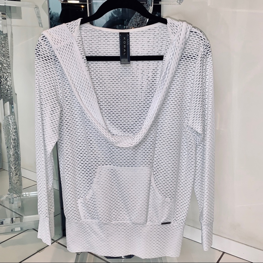 KORAL Fishnet Hoodie in White